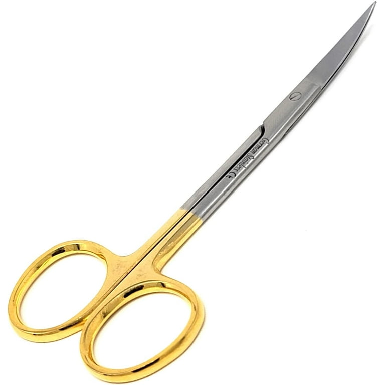 Artman Scissors 5.5 Inches Straight Gold Plated Handle with Tungsten Carbide Inserts Extra Sharp and Durable by Wise Linkers