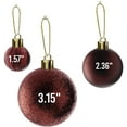 thumbnail image 7 of Prextex Wine Red Christmas Ball Ornaments for Christmas Decorations - 36 Pieces Xmas Tree Shatterproof Ornaments with Hanging Loop for Holiday and Party Decoration (Combo of 6 Styles in 3 Sizes), 7 of 7