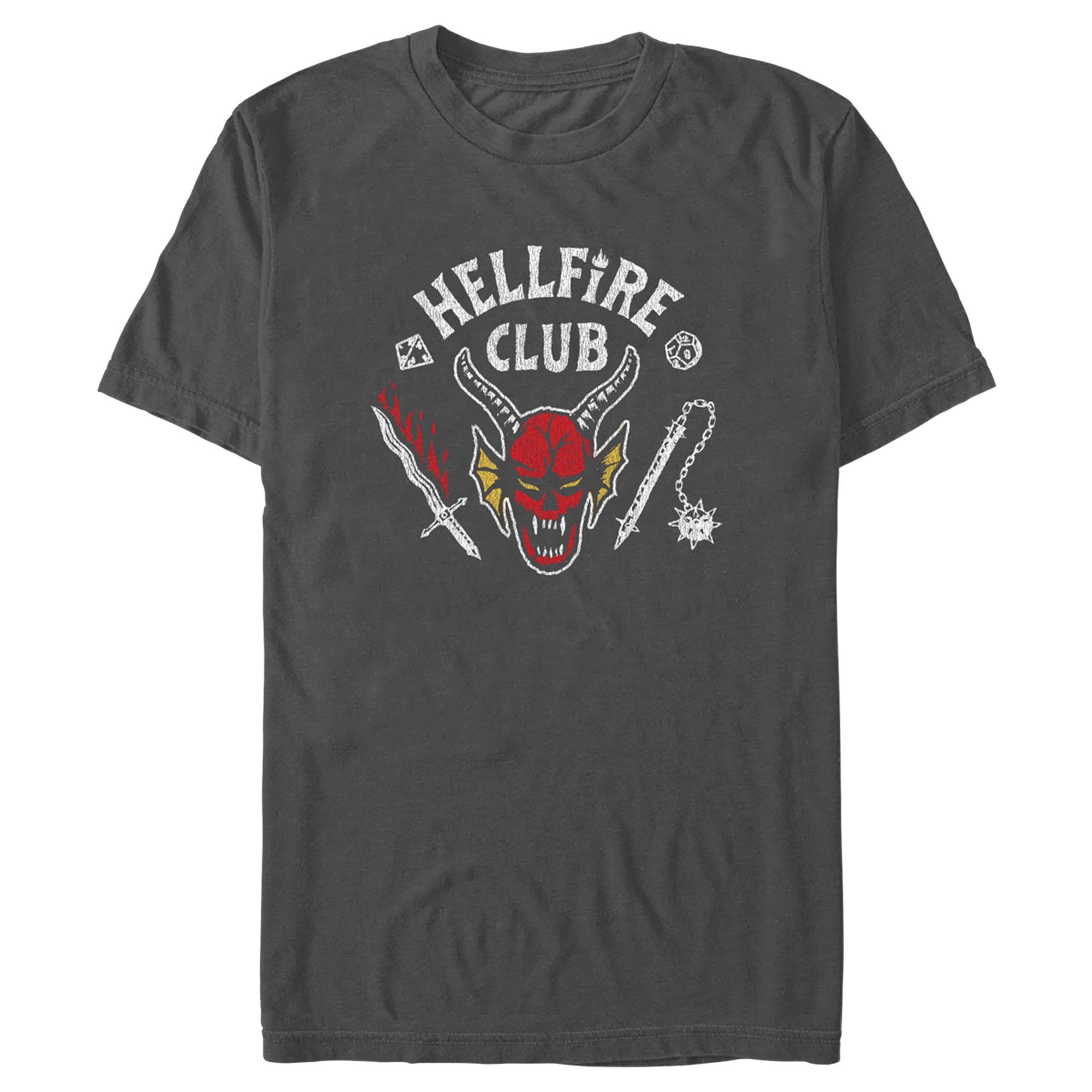 Men's Stranger Things Hellfire Club Costume  Graphic Tee Charcoal Large
