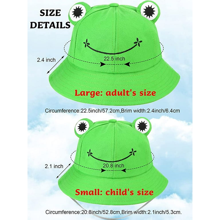Cute Frog Bucket Sun Hat Funny Summer Packable Fisherman Cotton Hat Unisex  for Adult Women Men Teen Kids 