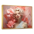 thumbnail image 2 of Designart "Pink Pastel Tones Portrait in Cubism Style VIII" Fashion Framed Wall Art - Glam Pink Fashion Woman Entryway Framed Wall Art Print, 2 of 6