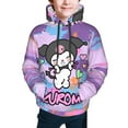 thumbnail image 3 of Sanrio Kuromi Kids' Hoodie 3d Print Sweatshirt Soft Pullover Hooded With Big Pockets Fans Gifts For Boys Or Girls X-Large, 3 of 7