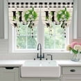 thumbnail image 5 of Tie Up Curtains for Windows Eucalyptus Leaf Bow Tie Wreath Valance Adjustable Balloon Curtain Wood Plaid Home Tie Up Shades for Kitchen Living Room Bedroom Privacy Curtain Drape 34x45 Inch, 5 of 9