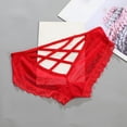 thumbnail image 3 of Gibobby Ropa interior mujer algodón Bragas de retazos de encaje sexy para mujer Lencería de mujer Ropa interior de tanga cómoda(Rojo， S), 3 of 5