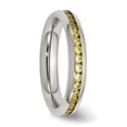 thumbnail image 4 of Chisel Stainless Steel Polished 4mm November Yellow CZ Ring, 4 of 7