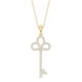 thumbnail image 2 of Rosec Jewels Lab Grown Diamond Key Necklace Pendant with Chain - Ef-Vs Quality Pave Diamond Necklace - Anniversary Gift, 14K Yellow Gold, 2 of 7
