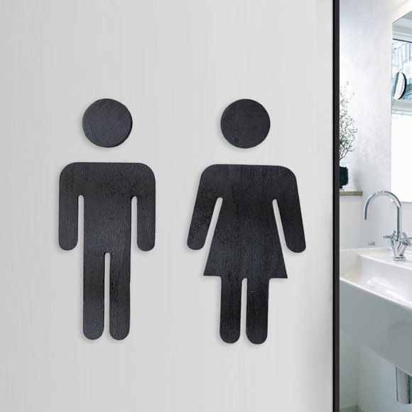 Letreros para baños Macarena hombres y mujeres 2 piezas