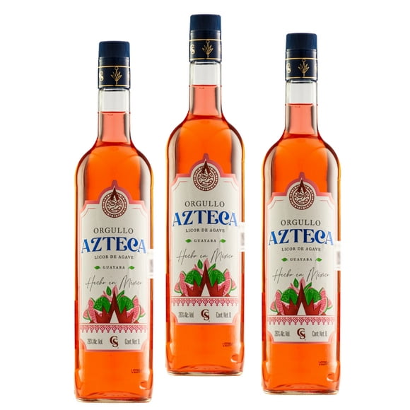 Tripack Licor De Agave Orgullo Azteca Guayaba 1000 Ml Orgullo Azteca Licor de Agave
