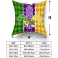 thumbnail image 5 of Mardi Gras Pillow Covers 18X18 Inch Masquerade Mask Fleur De Lis Couch Pillow Cases Yellow Purple Green Throw Pillows Set of 2 Happy Mardi Gras Holiday Party Decor For Sofa Couch Home Decorations, 5 of 6