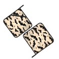 thumbnail image 3 of 2 Pack Kitchen Pot Holders Heat Resistant Oven Hot Pads With Hand Pockets And Hanging Loops For Baking Cooking 8x8in Flying Bats In The Air, 3 of 9