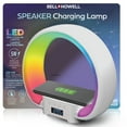 thumbnail image 1 of Bell + Howell Haut-Parleur Bluetooth Lampe de Table Chargeur de Téléphone Sans Fil Support Réveil Veilleuse DEL RVB Lampe de Lit, 1 of 7