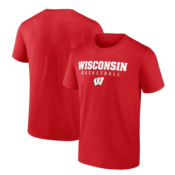 Men's Red Wisconsin Badgers Wordmark Sport Basketball T-Shirt