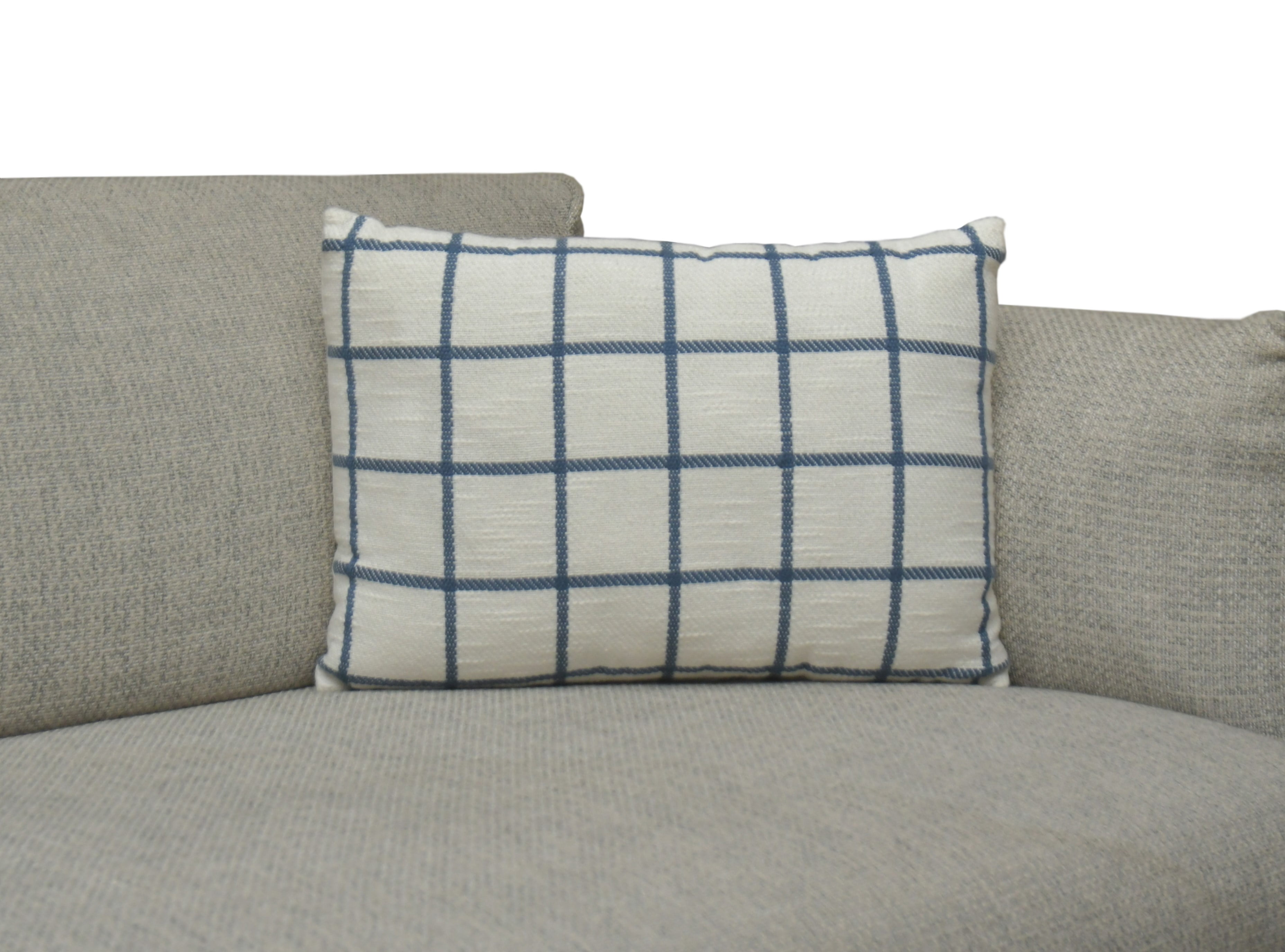 Mainstays Ivory & Blue Windowpane Decorative Pillow, 14" x 20"