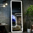 thumbnail image 7 of BEAUTYPEAK 68" x 26" LED Rectangular Full Length Mirror Standing Floor Mirror with Safe Corners,White, 7 of 7