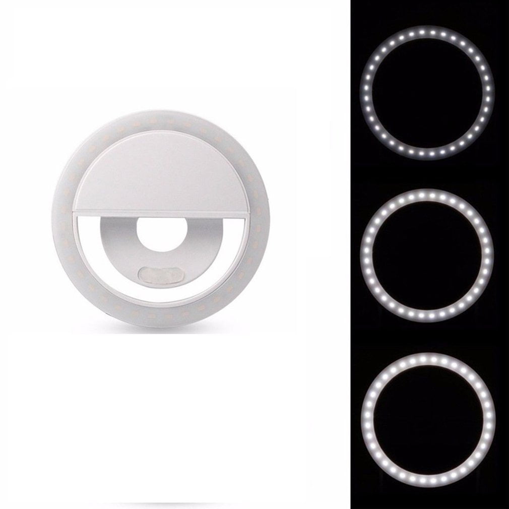 Rechargeable Self Artifact LED Ring Fill Night Flash Light Clip pour Smartphone Retardateur Beauty Light 