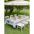 thumbnail image 3 of Blue Beach Coastal Outdoor Tablecloth - 54x80 Inch Rectangle Dining Table Cover, Nautical Shell Starfish Coral Summer Waterproof Outdoor Table Cloth with Umbrella Hole & Zipper for Picnic/Patio/Party, 3 of 7