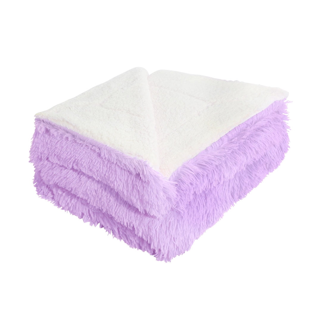 Shaggy Blanket Snuggly Fuzzy Faux Fur Warm Bed Blanket Light Purple 150