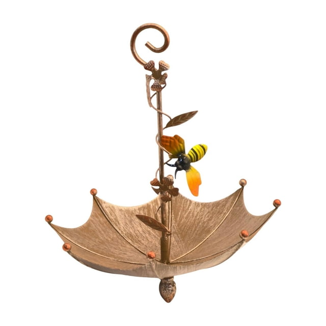 Umbrella Shaped Hanging Bird Feeder Tray and Bath Outdoor Garden Backyard Decorative Functional
