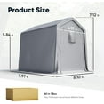 thumbnail image 2 of Quictent 6x8FT Carport Shelter with Roll-Up Mesh Windows & Reinforced Frame, Portable Garage Canopy for Motorcycle Storage, Silver Gray, 2 of 7