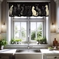 thumbnail image 4 of Lunxisen 1 Pcs Funny Black Cat Cartoon Curtains Dirt-Proof Window Drapes for Kitchen Sink Home Decor Cafe Curtains(150*45cm), 4 of 7