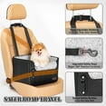 thumbnail image 6 of PETSFIT Dog Car Seat, Waterproof PU Leather Dog Carseat with Patent Safe Buckles, Clip-On Leash, Pet Travel Carrier Bed for Small Pets Up to 25lbs (Black), 6 of 9