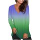 thumbnail image 2 of Camisetas de Manga Larga de las Mujeres Impresión de la Moda Casual V-Cuello Suelto Ajuste, Poliéster para Todas las Estaciones Diario Y Fiesta, 2 of 9