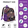 thumbnail image 3 of Ethnic Paisley Ornament School Backpack - Waterproof Ergonomic Student Daypack with Durable Fabric, 3 of 3