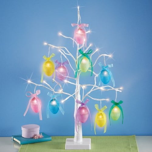 Lighted Sparkling Easter Egg Tabletop Tree
