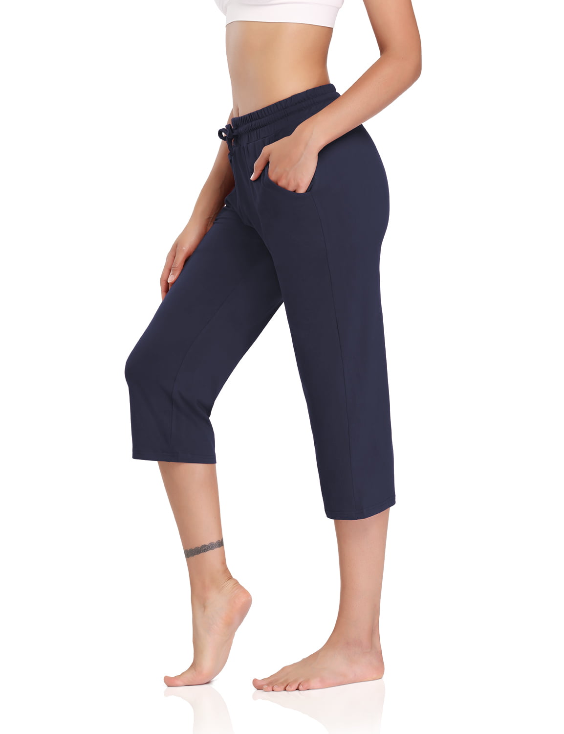 DIBAOLONG Womens Yoga Pants with Pockets Loose Lounge Sweatpants Drawstring Casual Comfy Wide Leg Pajama Pants 
