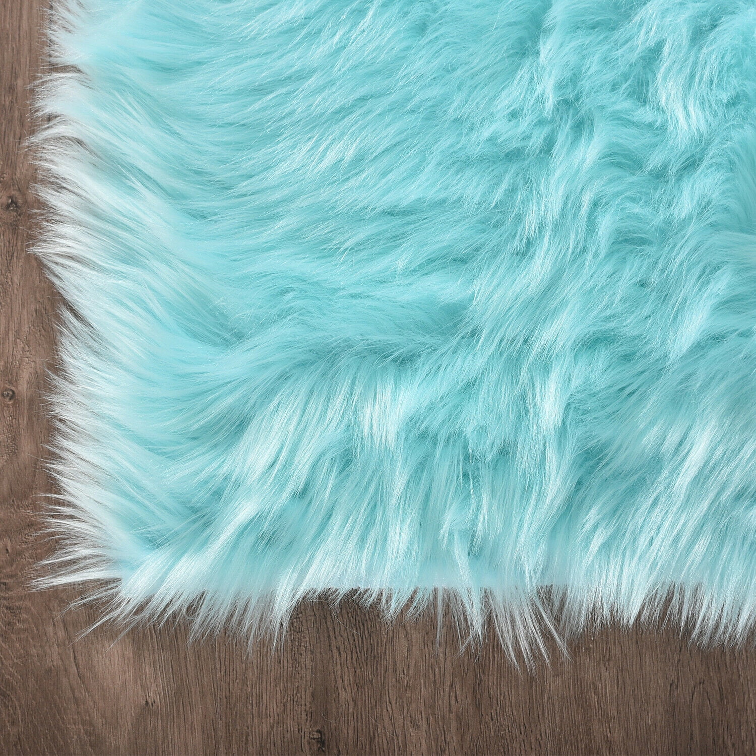 Latepis Light Blue Fur Rug 3x4, Faux Sheepskin Rugs for Living Room, Fluffy Shaggy Rugs for Bedroom, Teen Room, Dorm, Furry Rug, Boho Rug, Rectangle