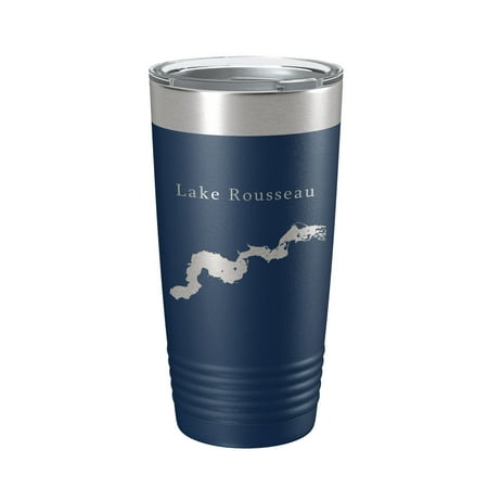 

Lake Rousseau Map Tumbler Travel Mug Insulated Laser Engraved Coffee Cup Florida 20 oz Navy Blue