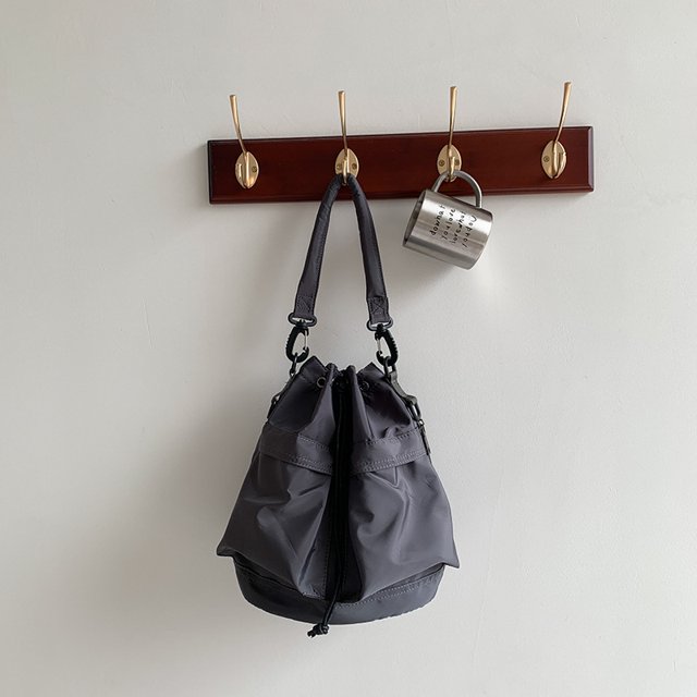 Bolso informal tipo cubo de gran capacidad con cordón de nailon, estilo bolso de mano para llevar debajo del brazo, bolso de hombro para viajeros
