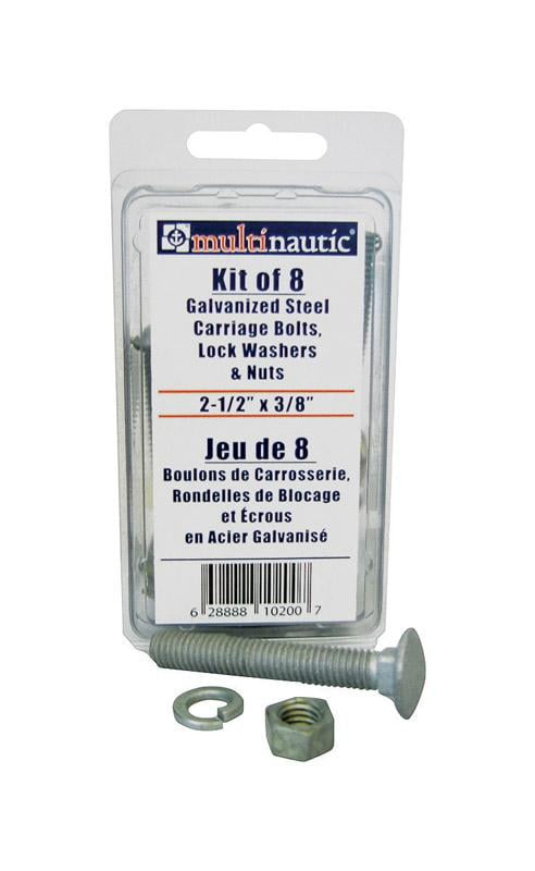 Nuts Flat & Lock Washer Assortment 1/2 Galvanized Carriage & Lag Bolts 