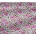thumbnail image 4 of oneOone Cotton Jersey Pink Fabric Leaves & Flowers Floral Quilting Supplies Print Sewing Fabric By The Yard 58 Inch Wide, 4 of 4
