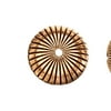 Striped Circle Antique-Gold Finished Bead Cap 19x8mm Fits 19-21mm Beads Sold per pkg of 10