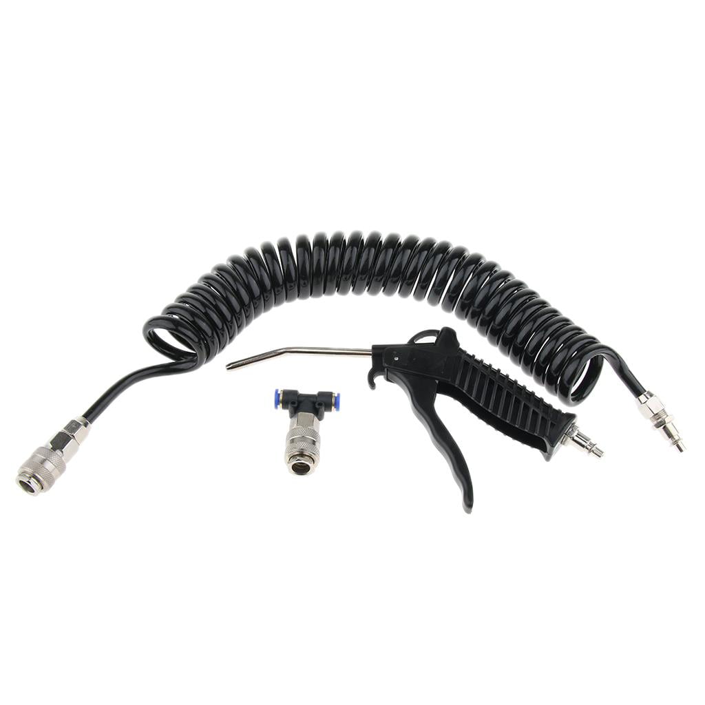 Air Compressor Accessory Tool Spiral Hose Blow Gun for Cleaning 16.4 Ft Hose 