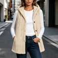 thumbnail image 6 of Autumn Clothing Ladies Lightweight Winter Vest Sleeveless Hooded Jacket Fleece Button up Jacket Solid Color Outerwear with Pockets My Order My Items, 6 of 9