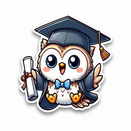 DOPASTICKER Graduation Animal Cute Owl Sticker Decal Car Window Scrapbook Phone Decal Water Bottle Stickers Cars Stickers Water Bottle Stickers For Kids