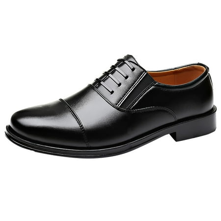 adviicd Mens Shoes Mens Oxfords Lace Up Dress Shoes Wedding Lightweight Leather Shoe Men Business Flats (Black 11)
