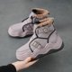 thumbnail image 4 of Zapatos de mujer de caña alta, forro polar de invierno, zapatos cálidos acolchados de algodón, botas Martin de moda populares que aumentan la altura, zapatos de moda, 4 of 6