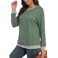 thumbnail image 5 of Long Sleeve Shirts for Women Casual Pullover Tops Sweatshirts for Women(Green XL), 5 of 6