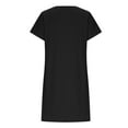 thumbnail image 5 of Besolor Women's Summer Casual Dresses V Neck Short Sleeve Sundress Solid Color Flowy Mini Dress with Pockets, 5 of 7