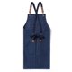 thumbnail image 2 of Delantal de carpintería de lona gruesa, impermeable, para jardinería y cafetería, color azul claro, 2 of 11