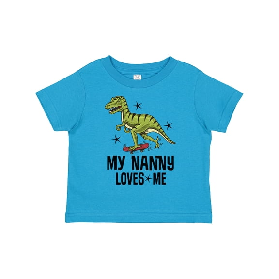Inktastic My Nanny Loves Me Grandson Dinosaur Boys Toddler T-Shirt