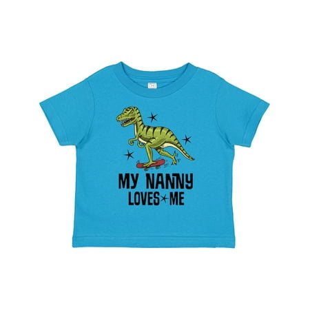 

Inktastic My Nanny Loves Me Grandson Dinosaur Gift Toddler Boy Girl T-Shirt