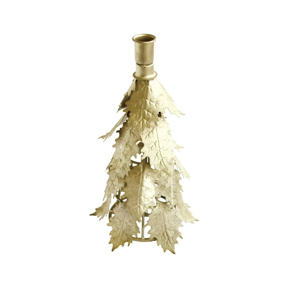 Creative Co-Op Tall Metal Tree Shaped Taper Candleholder, Distressed Silver Finish