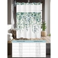 thumbnail image 6 of No Hook Cloth Fabric Shower Curtain with Snap in Liner, Eucalyptus Leaves Waterproof Shower Curtains Set with See Through Top Window, Teal Botanical Summer Weeping Bath Curtains Shower 48"x72", 6 of 6