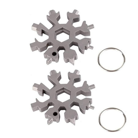 2 Pack NEW 18-In-1 Stainless Multi-Tool Snowflake Multi-Tool Outdoor Travel Camping multifunctional EDC Screwdriver Keychain Card Combination Bottle