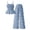 Dark Blue, variant on Bovxnpu Girls Summer Clothing Sets Girls Bow Graphic Tank Top Elastic Waist Wide Leg Pants Sweet Outfit Set