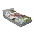 thumbnail image 3 of Ambesonne Flower Fitted Sheet & Pillow Sham Set, Spring Blooming Nature, Queen, Pink Green, 3 of 3